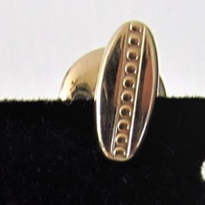 VINTAGE SWANK GOLD TONE OVAL TIE CLIP